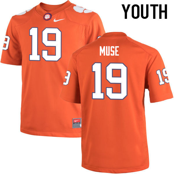 Youth Clemson Tigers #19 Tanner Muse College Football Jerseys-Orange